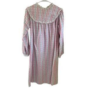 Lanz of Salzburg Girls Pink Floral Hearts Flannel Nightgown Size XL (14/16)